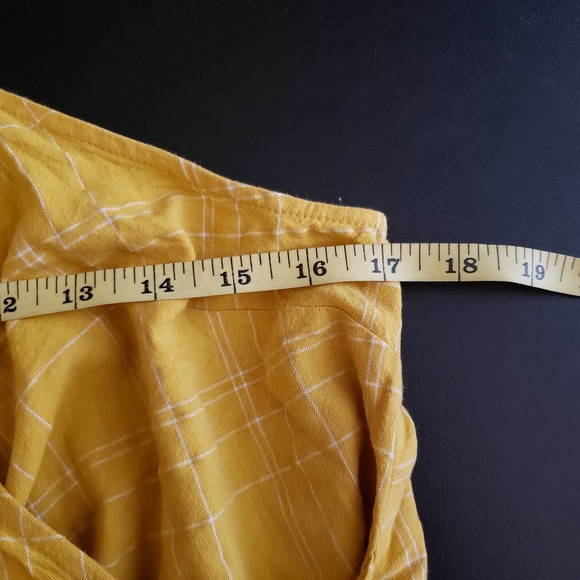 HARPER Heritage yellow plaid wrap tank top L - Picture 7 of 8